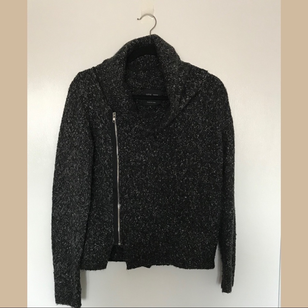 Knit zip up sweater